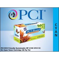 PCI CF411X-PCI BRAND ECO-FRIENDLY REMAN HP 410X CF411X XL CYAN TONER CARTRIDGE 5K PG YLD FO