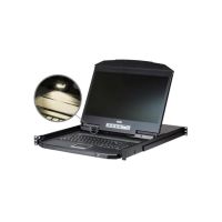 ATEN CL3116NX 19IN WIDE SCREEN 16-PORT LCD KVM SWITCHES; 1366 X 768 @ 60 HZ; 5 MS; 0.3 MM X 0.