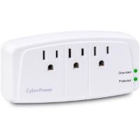 CyberPower Essential 3-Outlet Wall Tap Surge Protector (900 J, White) - CSB300W