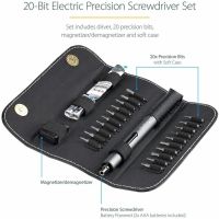 StarTech 20-Bit Electric Precision Screwdriver Set - Portable Cordless Magnetic Bit Driver - CTK20PCEDRIVE