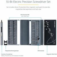 StarTech 55-Bit Electric Precision Screwdriver Set - Portable Cordless Magnetic Bit Driver Kit - CTK55PCEDRIVE