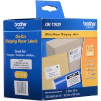 Brother DK1202 Die-Cut Shipping Paper Labels (White, 300 Labels, 2.4 x 3.9")