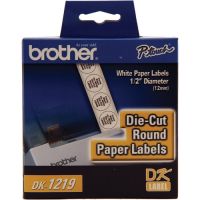 Brother DK1219 Round Paper Labels (1/2", 1200 Labels)