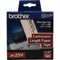Brother DK2214 Black Print on White Tape (1/2" x 100')