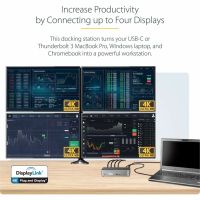 StarTech USB C Dock - 4K 60Hz Quad Monitor DisplayPort & HDMI - Universal USB-C Docking Station with 100W Power Delivery - USB Hub with 1x USB Type-C & 3x USB-A, Ethernet, Audio - DK31C4DPPD