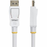 StarTech 10ft (3m) White VESA Certified DisplayPort 1.2 Cable, 4K 60Hz, 21.6Gbps, Latching DP Connectors, DP 1.2 - DP12-CABLE-10FTW