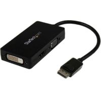 StarTech 3-in-1 DisplayPort to VGA/DVI/HDMI Travel Converter (Black) - DP2VGDVHD