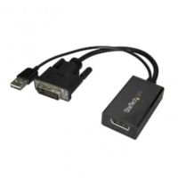 StarTech DVI to DisplayPort Adapter - USB Power - DVI-D to DP Converter - DVI2DP2