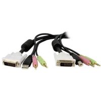 StarTech KVM Cable for DVI & USB KVM Switches with Audio & Microphone (6') - DVID4N1USB6