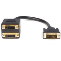 StarTech DVI-D Male to Dual DVI-D Female Video Splitter Cable (1', Black) - DVISPL1DD