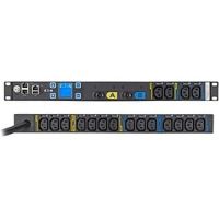 Eaton EMIT07-10 Metered Input rack PDU, 1U, L6-30P input, 10 ft cord, Single-phase, 200-240V, Outlets: (18) C13 Outlet grip