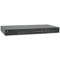 EtherWAN EX19162A Unmanaged Ethernet Switch with 16 PoE+ Ports + 2 SFP Combo Ports
