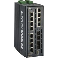 EtherWAN EX78934X-0VB Hardened Managed 12-Port Gigabit 90W PoE and 4-Port 10G SFP+ Ethernet Switch