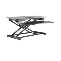 Amer Mounts Desk Top Sit Stand Riser Black With Keyboard Tray EZRISER30