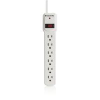 Belkin F5C047 6-Outlet Surge Protector - 3ft Cord - Straight Plug - 312J - On-Off Switch - White