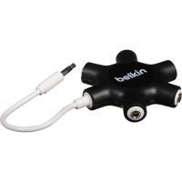 Belkin F8Z274btBLK 3.5mm Audio (M) to 5x 3.5mm Audio (f) Multi Headphone Audio Splitter - Headphone AUX Adapter -Black
