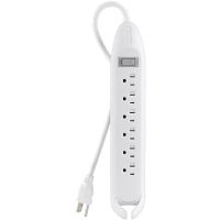 Belkin F9D160-04 6-Outlet Power Strip - 4ft Cord - Straight Plug - On-Off Switch - White