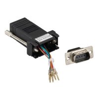 BLACK BOX FA4509M-BK MODULAR ADAPTER KIT WITH THUMBSCREWS - DB9 (MALE) TO RJ45 (FEMALE), BLACK