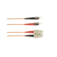 BLACK BOX FOCMR62-002M-STSC-OR OM1 62.5/125 MULTIMODE FIBER OPTIC PATCH CABLE - OFNR PVC, ST TO SC, ORANGE, 2-M