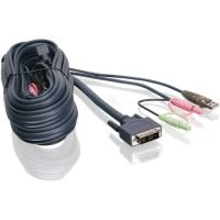 IOGEARS G2L7D05U DVI-D SINGLE LINK, USB 2.0 KVM CABLE PROVIDES SIXTEEN FEET OF DIGITAL VI