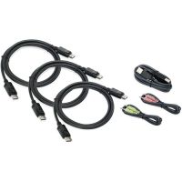 IOGEAR G2L9302U TRIPLE VIEW DISPLAYPORT CABLE SET WITH USB AND AUDIO TAA COMPLIANT