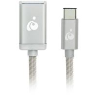 IOGEAR G2LU3CAF10-SIL USB 3.0 Type-C Male to Type-A Female Charge & Sync Adapter (Silver)