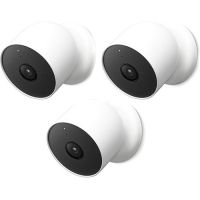 GOOGLE GA02077-US CERTIFIED RENEWED GOOGLE NEST INDOOR OUTDOOR CAMERA 3-PACK (BATTERY) WHITE 90 DA