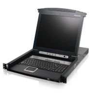 IOGEAR GCL1808 8 PORT 17 LCD COMBO KVM SWITCH.COMPUTER SELECTION VIA FRONT PANEL LED, OSD, AND