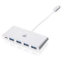 IOGEAR GUH3C4PD USB-C to 4 Port USB-A Hub with Power Delivery Pass-Through