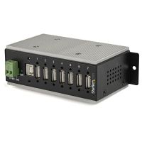 STARTECH HB20A7AME INDUSTRIAL 7 PORT USB 2.0 HUB W/USB TYPE-A SCREW LOCK PORTS 480MBPS - RUGGED MET