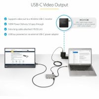 StarTech 4-Port USB-C Hub w/ USB-C DP Alt Mode Video Output, 3x USB-A/1x USB-C, 100W PD Pass-Through, USB 3.2 10Gbps - HB31C3A1CDPPD3