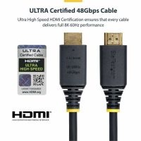 StarTech HDMI21-CBL-8K60-4M 4m (13ft) Certified Ultra High Speed HDMI Cable, 8K 60Hz/4K 120Hz, HDMI 2.1 Cable, 48Gbps, 8K HDMI Cord