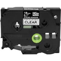 BROTHER HGES1415PK 0.7 IN X 26.2 FT (18MM X 8M), BLACK INK ON CLEAR LABEL, EXTRA-STRENGTH ADHESIVE,