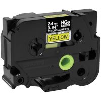 Brother Labeling Tape with Extra strength Adhesive (1" x 26.2', Black on Yellow, 5-Pack)