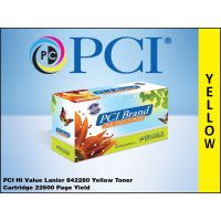 PCI HVB-842280 HI-VALUE RICOH SAVIN LANIER 842280 YELLOW TONER CARTRIDGE 22500 PAGE YIELD F