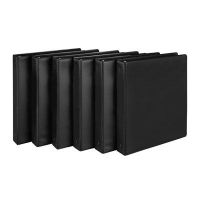 Samsill I08510C 3 Ring View Binders, 1 Inch Round Ring, Customizable Clear View Cover, Black, Bulk Binders - 12 Pack