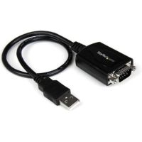 StarTech USB to RS232 Serial DB9 Adapter Cable with COM Retention (Black, 1') - ICUSB232PRO