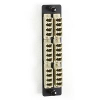 BLACK BOX JPM467B-R2 HIGH-DENSITY MULTIMODE FIBER ADAPTER PANEL - CERAMIC SLEEVE, (12) LC DUPLEX, BEI