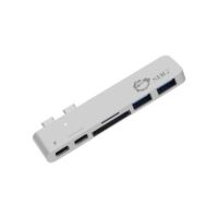 SIIG Dual USB Type-C Hub with Card Reader and Power Delivery (Silver) - JU-TB0212-S1