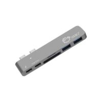 SIIG Dual USB Type-C Hub with Card Reader and Power Delivery (Space Gray) - JU-TB0312-S1