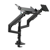 Kensington K58274NA Smartfit Premium Heavy-Duty Dual Monitor Arm with Laptop Tray