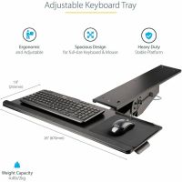 StarTech Under Desk Keyboard Tray - Height Adjustable Computer Keyboard and Mouse Tray (10x26in) - KBTRAYADJ2