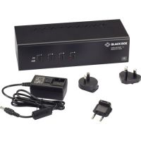 BLACK BOX KV6224DP KVM SWITCH - 4-PORT, DUAL-MONITOR, DISPLAYPORT 1.2, 4K 60HZ, USB 3.0 HUB, AUDIO