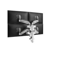 Chief KXC420W Low-Profile Quad Monitor Arm Desk Mount - For 10-32 inch Monitors - VESA Desk Mount - White