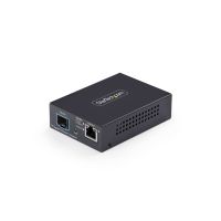 StarTech MCM10G6SSFP 10GbE Multi-Gigabit Open SFP+ Fiber Media Converter, 10G/5G/2.5G/1G/100M, Copper to 10GBASE-X SFP+, 16K