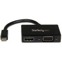 StarTech 2-in-1 Mini DisplayPort to HDMI/VGA Travel Adapter Converter (Black) - MDP2HDVGA