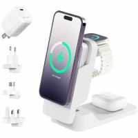 ALOGIC MFPB5KM-G MATRIX FOLD 3-IN-1 TRAVEL CHARGER WITH 5,000MAH MAGSAFE POWER BANK, WHITE