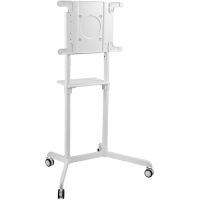 Mount-It MI-8001 Interactive Display Stand & Mobile TV Flip Cart with Shelf (White)