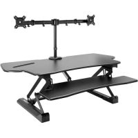 Mount-It! MI-8054 Large Electric Sit-Stand Desk Converter With Dual Monitor Mount
