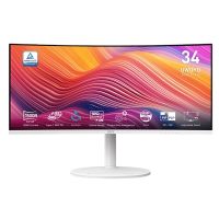MSI Modern MD342CQPW 34" Class UW-QHD Curved Screen LCD Monitor - 21:9 - Black, White